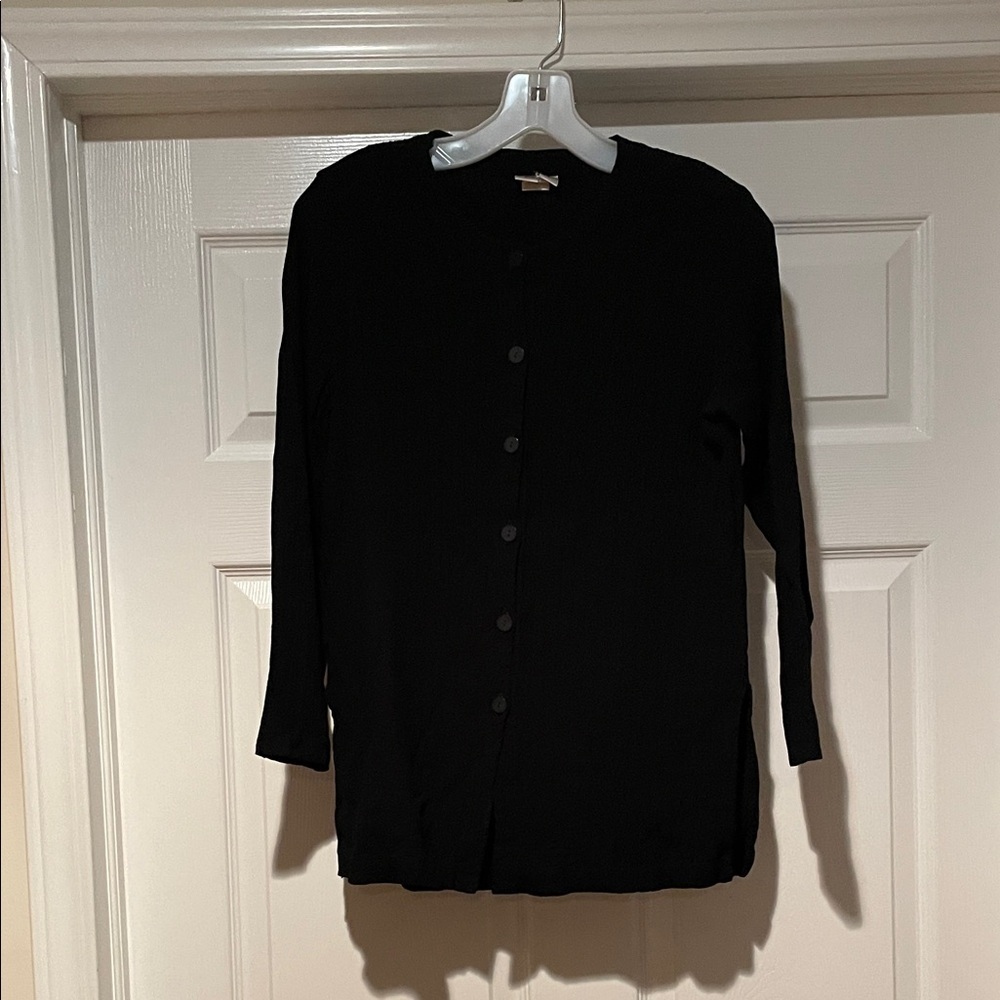 Eileen Fisher Black Rayon Top